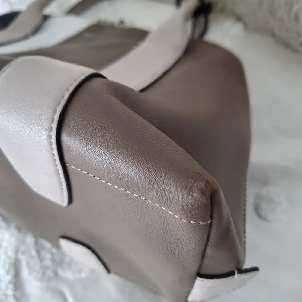 Coach Color Block Black, White, Brown, Leather Purse, Bowling Bag - Picture 14 of 16